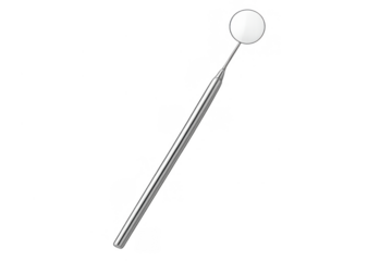 Dental mirror tool for oral cavity inspection, professional dentist instrument for hygiene checking isolated on transparent background