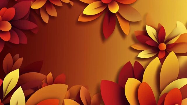 Warm Autumn Flowers Background for Creative Designs and Seasonal Presentations