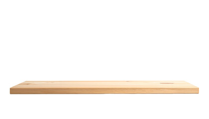 A simple, horizontal rectangular cutting surface or shelf is isolated against a solid black backdrop, showcasing wooden texture and form