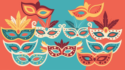 Obraz premium Colorful Masks for Carnival Celebration.