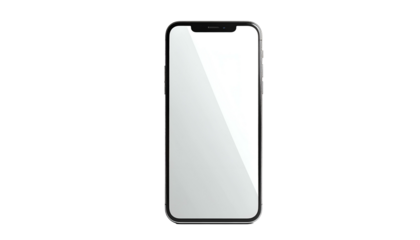 A sleek smartphone mockup, presented front-facing on a pure black background. The screen is bright, offering ample space
