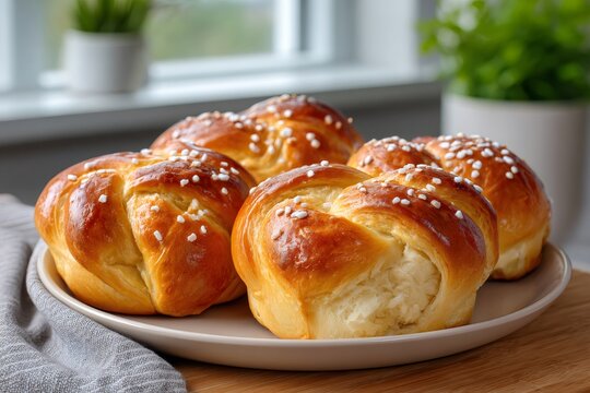 Pulla Finnish sweet cardamom bread buns