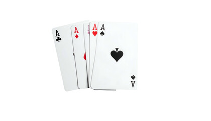 Obraz premium Four playing cards, each showing an 