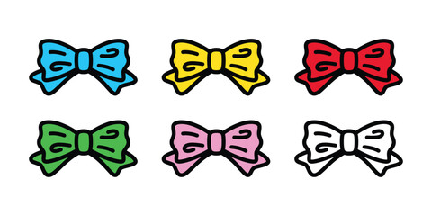 bow tie vector ribbon icon gift doodle cartoon character logo symbol illustration design isolated