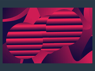 Neon Gradient Circles with Retro Wave Stripes