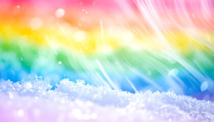 Vibrant Rainbow Arching Over Dreamy Clouds with Sun Rays.