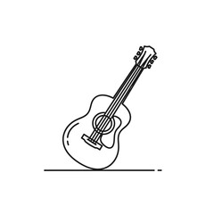 Obraz premium Acoustic guitar icon outline, musical instrument, vector illustration, simple design