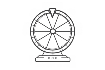 Prize wheel line art icon for casino games, gambling, lottery, luck, win, chance, game show, and spinning for rewards