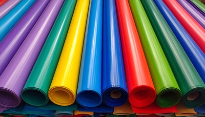 Colorful Rolled Materials Background.