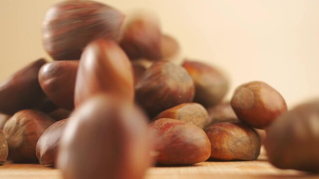 Gathering chestnuts in the fall season