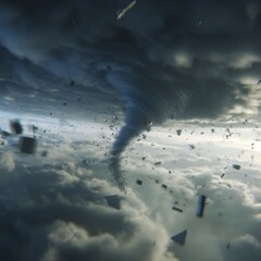 Massive Supercell Tornado Vortex Catastrophe Extreme Weather Phenomenon