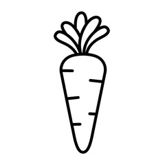 Simple carrot line icon. Vegetable vector outline illustration.