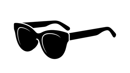 Stylish black cat eye sunglasses vector icon illustration