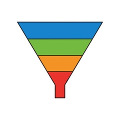 Sales Funnel Vector Icon for Marketing Infographic