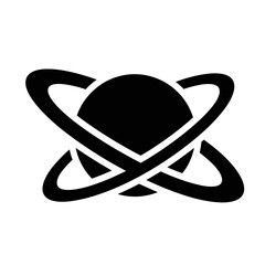 Abstract atom or planet icon with intertwined orbital rings