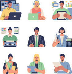 Young Professionals at Work &ndash; Modern Business People Character Set