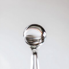 Water drop macro sphere with light reflections and abstract colorful refraction