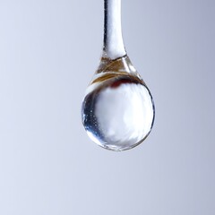 Clear water droplet macro shot symbolizing purity and refreshment