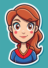 Obraz premium Smiling anime girl character portrait.