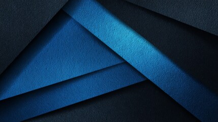 Abstract black and blue geometric paper texture background with angular triangle shapes and fine lines, modern corporate design for business branding, professional presentations, marketing cards, flye