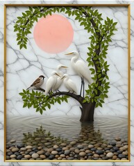 Birds sitting on a tree 