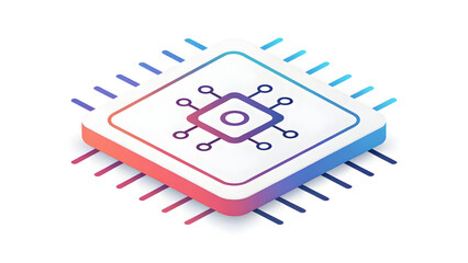 Vibrant microchip with gradient colors and dynamic circuit design