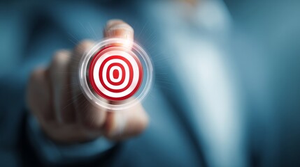 Business strategy and growth concept with digital icons, manager analyzing performance and targets, visualizing investment objectives, planning goals, and achieving corporate success