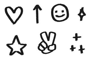 Sketchy Hand Drawn Emoji and Symbol Icons Collection