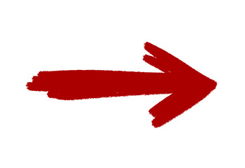Hand Drawn Marker red Arrow Icon Isolated on Transparent Background