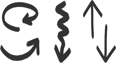 Arrow Icons Vector Set with Multiple Shapes, Isolated Elements