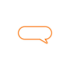 Orange Neon Outline Speech Bubble for Digital Communication and Messaging Design