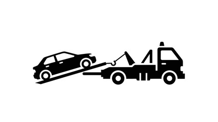 Fototapeta premium Tow Truck Silhouette Icon