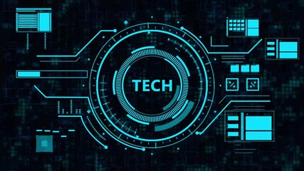 tech hud interface with futuristic red digital design,advanced tech dashboard for cyber data visualization,futuristic tech ui with red neon cyber elements. - Powered by Adobe