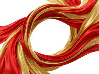 Luxurious Red and Gold Silk Swirl Frame