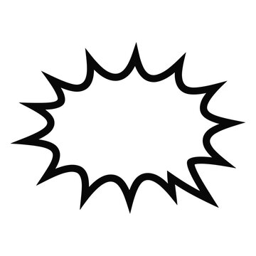 Speech bubble for comic text to express explosive message on white background for illustration and presentation material