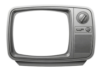 Vintage Television Frame With Blank Screen, Cut Out, Clipping Path, Isolated on a Transparent PNG Background.
