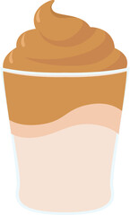 Dalgona coffee illustration.
