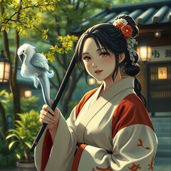 young woman in the park