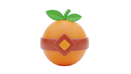 Stylized Orange with Leaf and Band