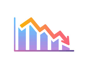 Obraz premium Economy decline and financial market crash, business data chart graph