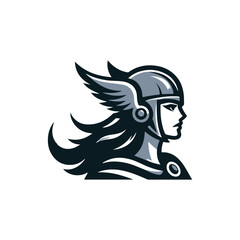 Modern Valkyrie Goddess Logo