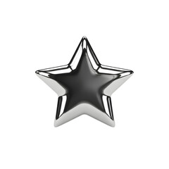 Obraz premium Shiny star symbol with sleek metallic finish on black background