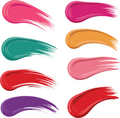 Obraz premium Set of watercolor paint strokes vector on white background.