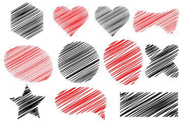 Futuristic line art geometry shape retro abstract elements