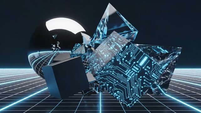 Futuristic 3D Engine Animation Technology.