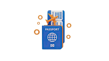 Travel Passport and Airplane Ticket Illustration