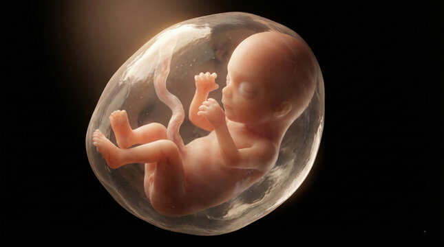 Human Fetus Inside Amniotic Sac