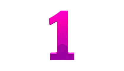 A vibrant, shaded number "1" in gradient pink and purple hues is centrally positioned against a stark, black background