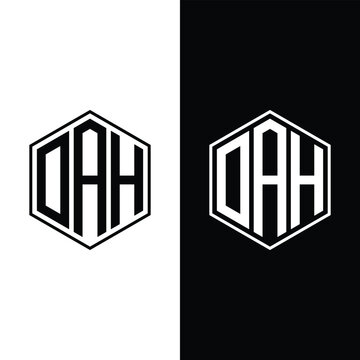 DAH creative Hexagon letter logo concept Stock Vector And Vector Art.