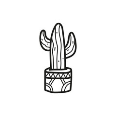 Cactus potted graphic design illustration